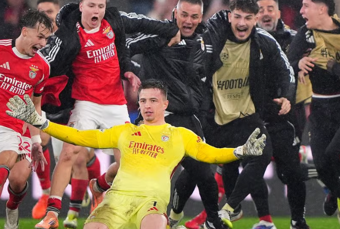 Drama e fundit në Champions League  portieri i Benficës shënon golin vendimtar e kualifikon skuadrën